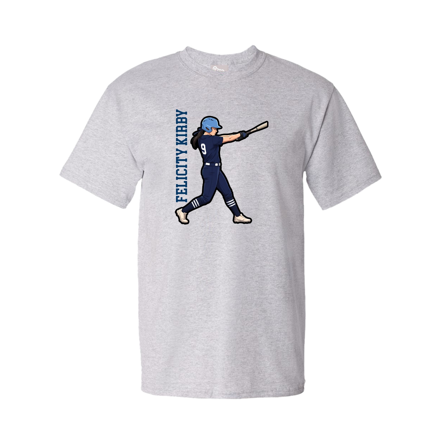 Youth Tee — Name Vertical in Grey