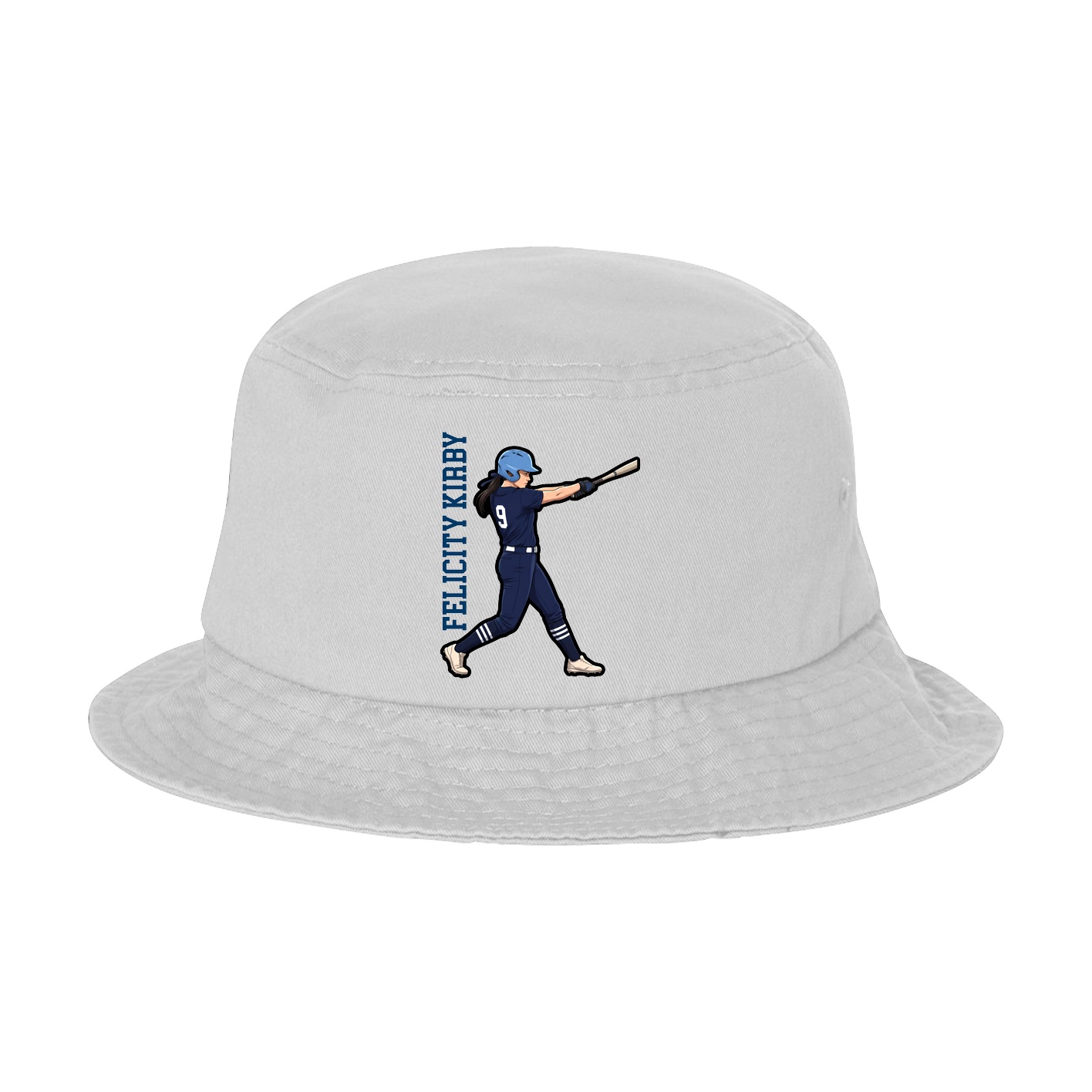 Bucket Cap — Name Vertical in White