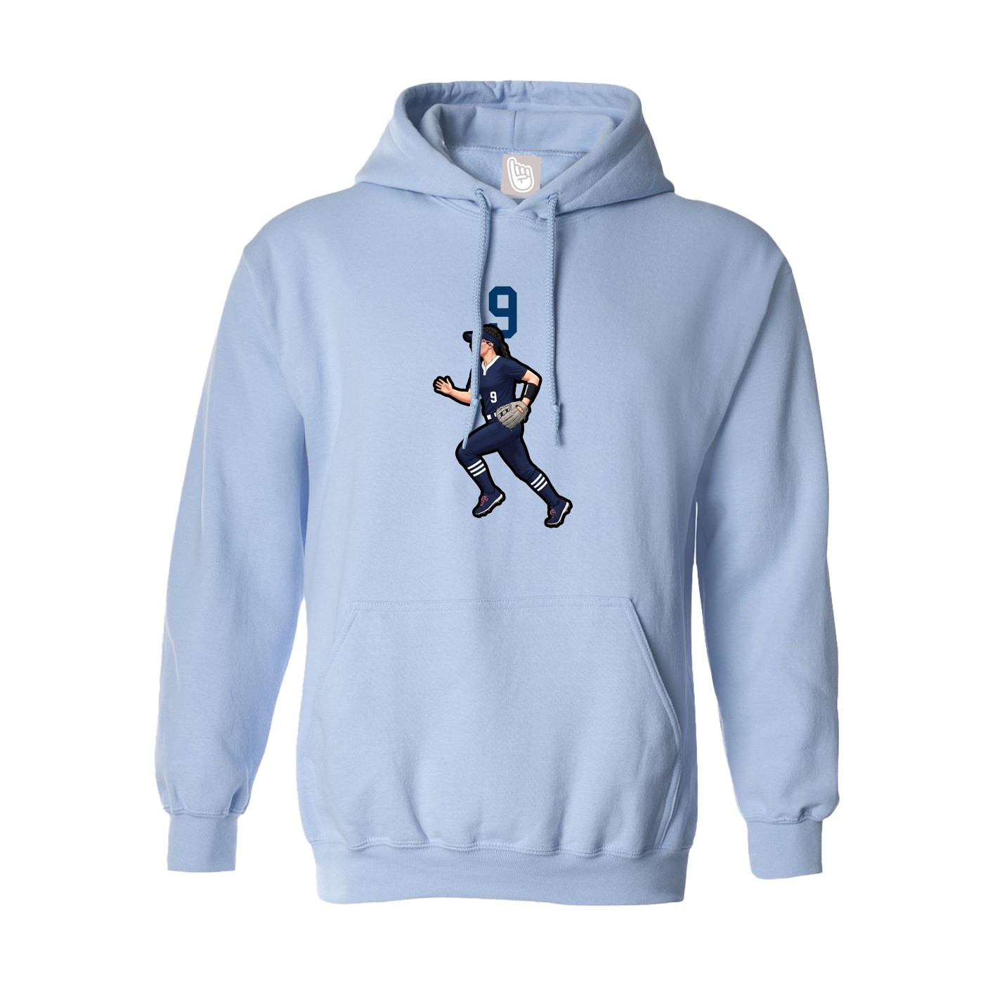 Hoodie — Number Top in Light Blue