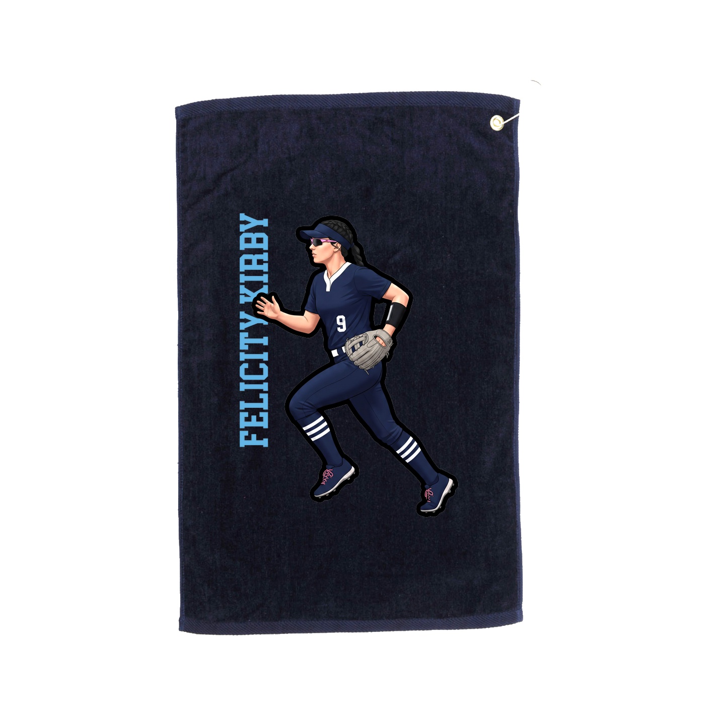 Golf Towel — Name Vertical in Navy
