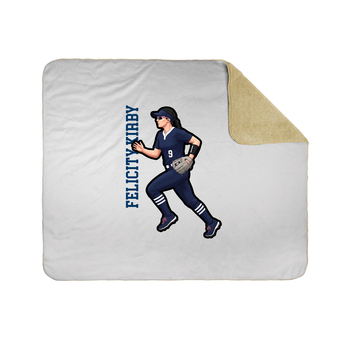 Throw Blanket — Name Vertical in White