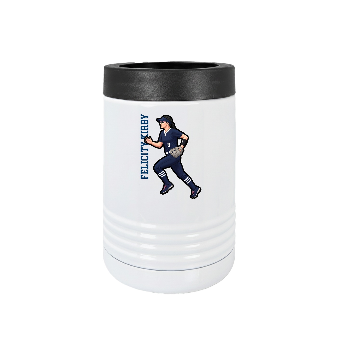 Beverage Holder — Name Vertical in White