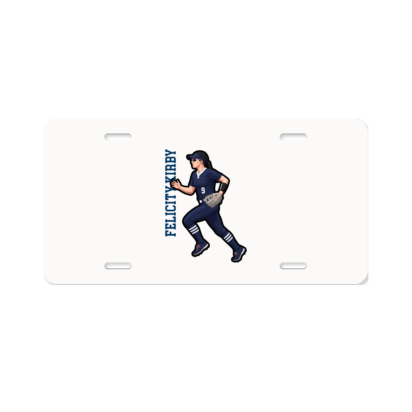 License Plate — Name Vertical in Classic