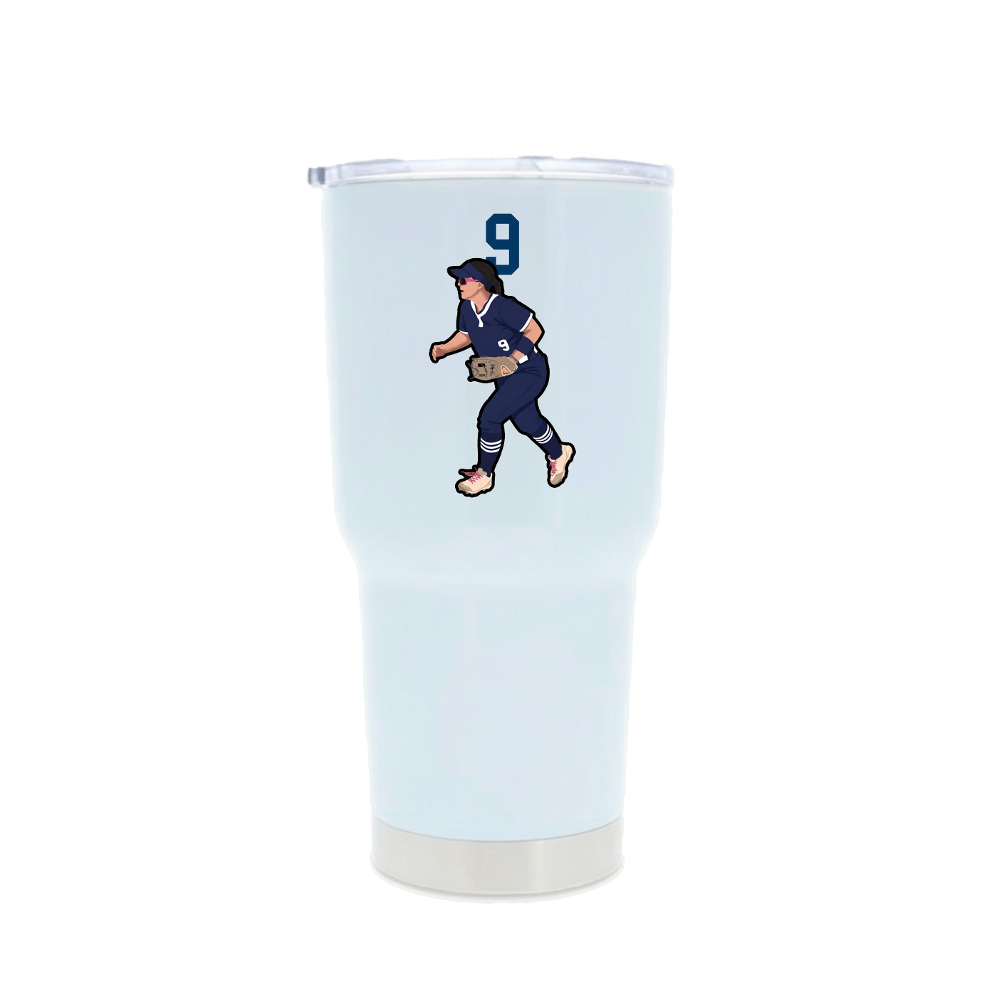 30oz Stainless Steel Tumbler — Number Top in White