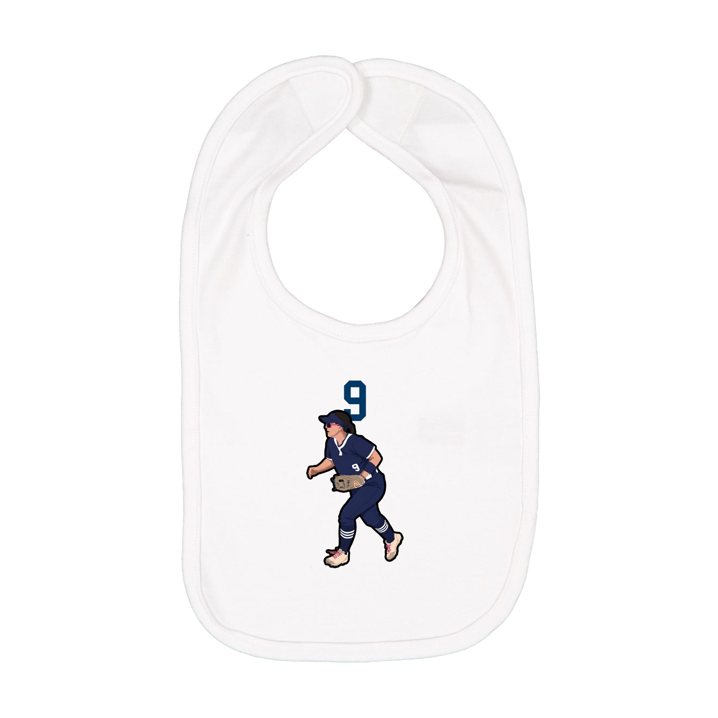 Infant Bib — Number Top in White