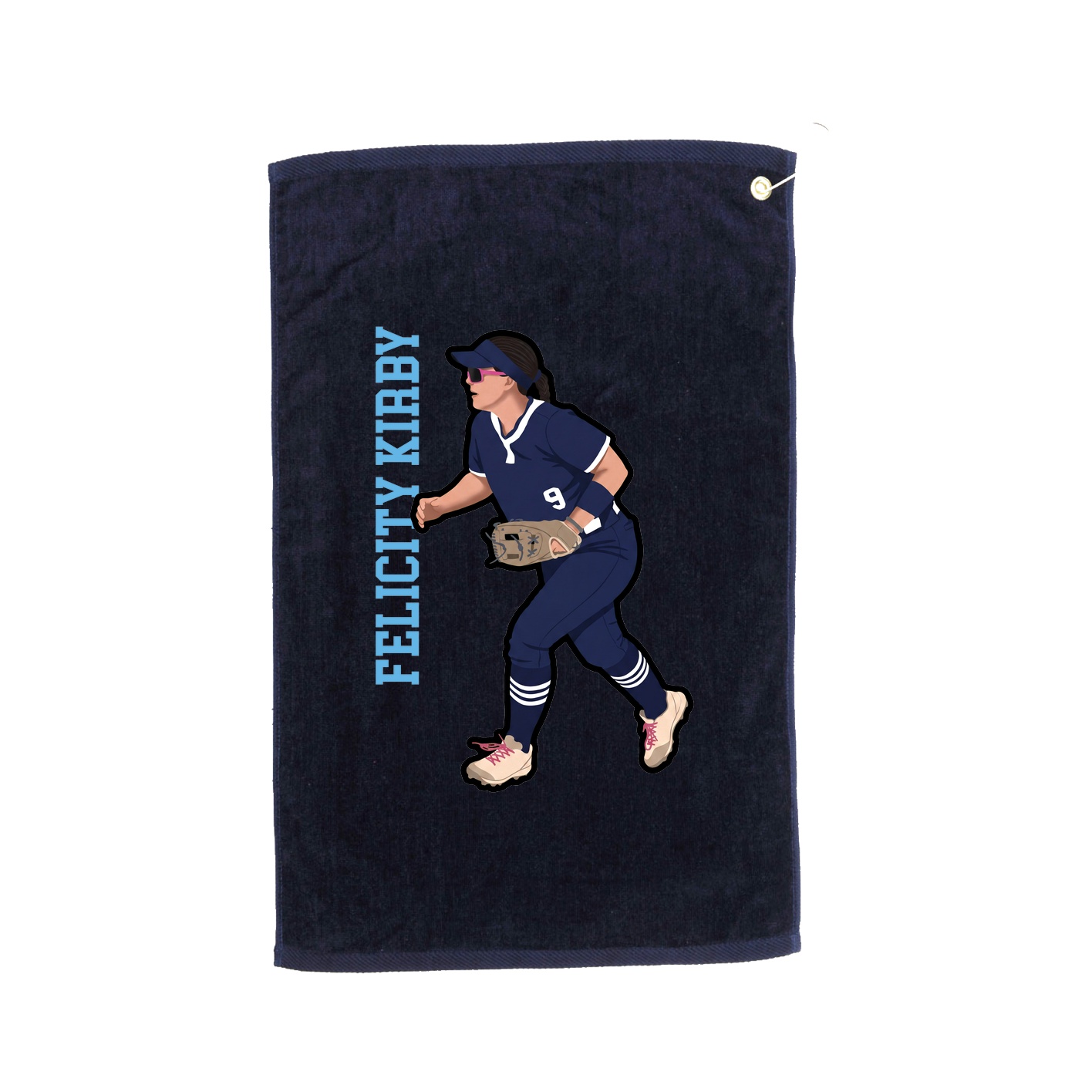 Golf Towel — Name Vertical in Navy