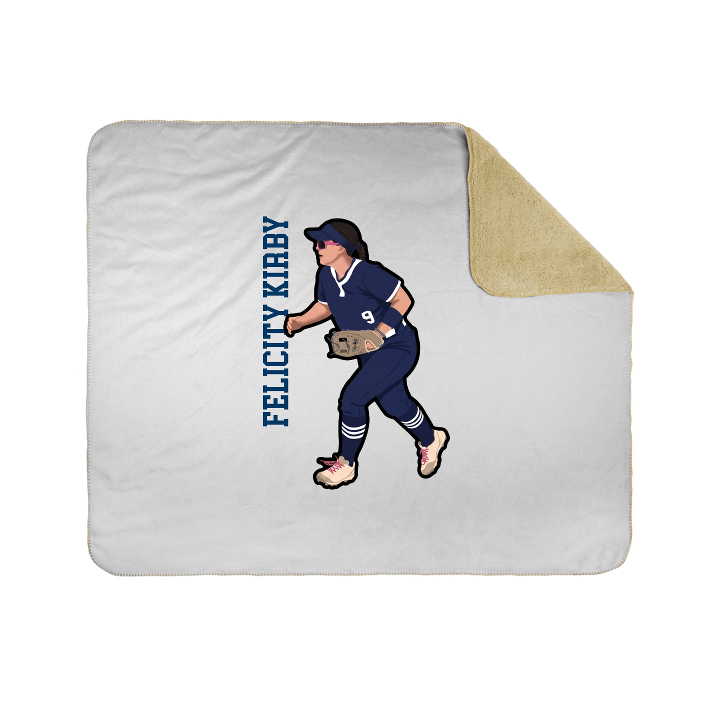 Throw Blanket — Name Vertical in White