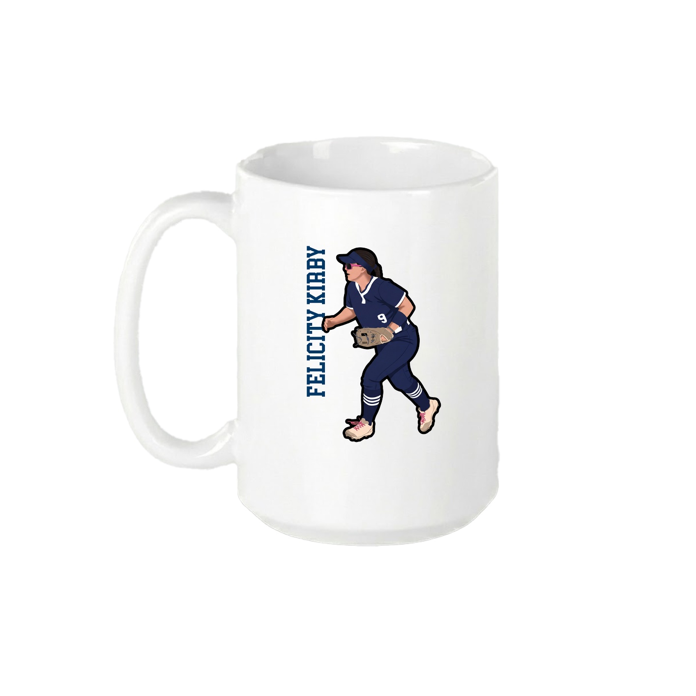 15oz Coffee Mug — Name Vertical in White