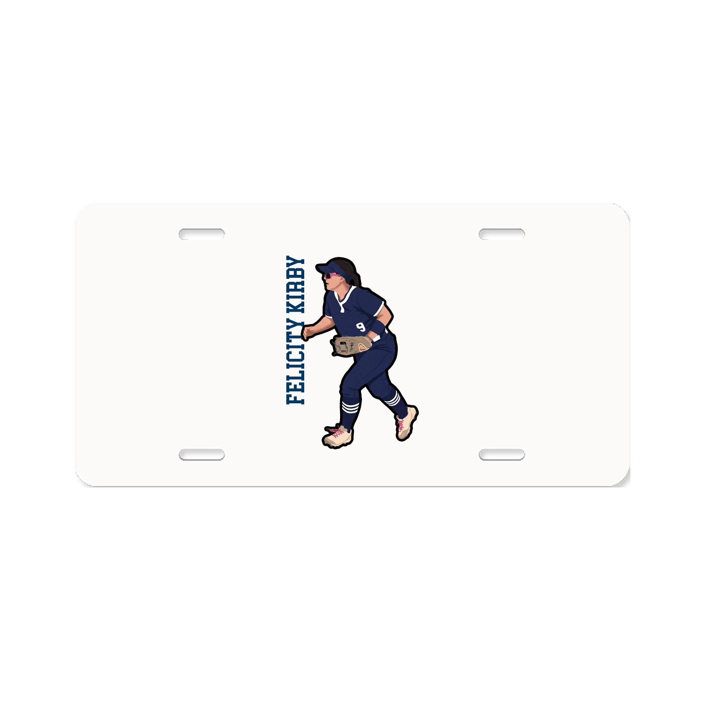 License Plate — Name Vertical in Classic