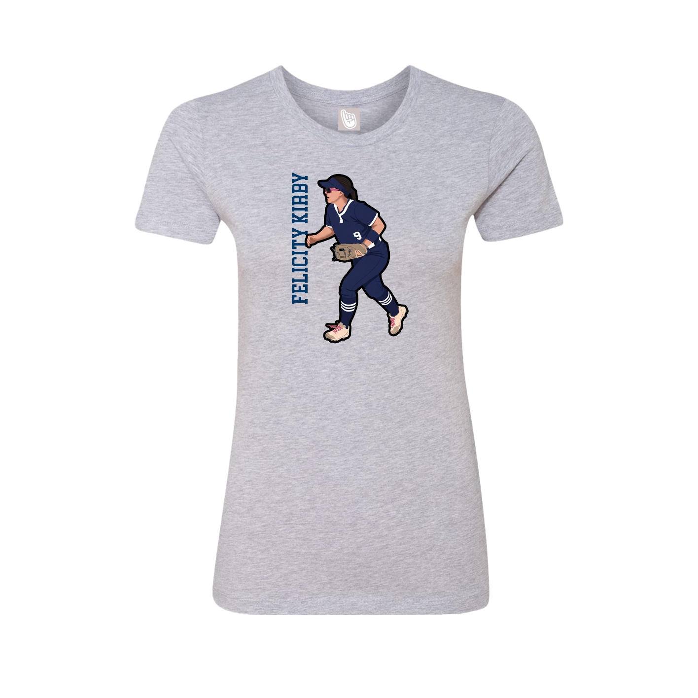 Womens Tee — Name Vertical in Grey