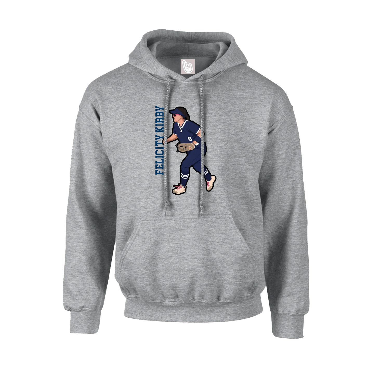 Youth Hoodie — Name Vertical in Grey
