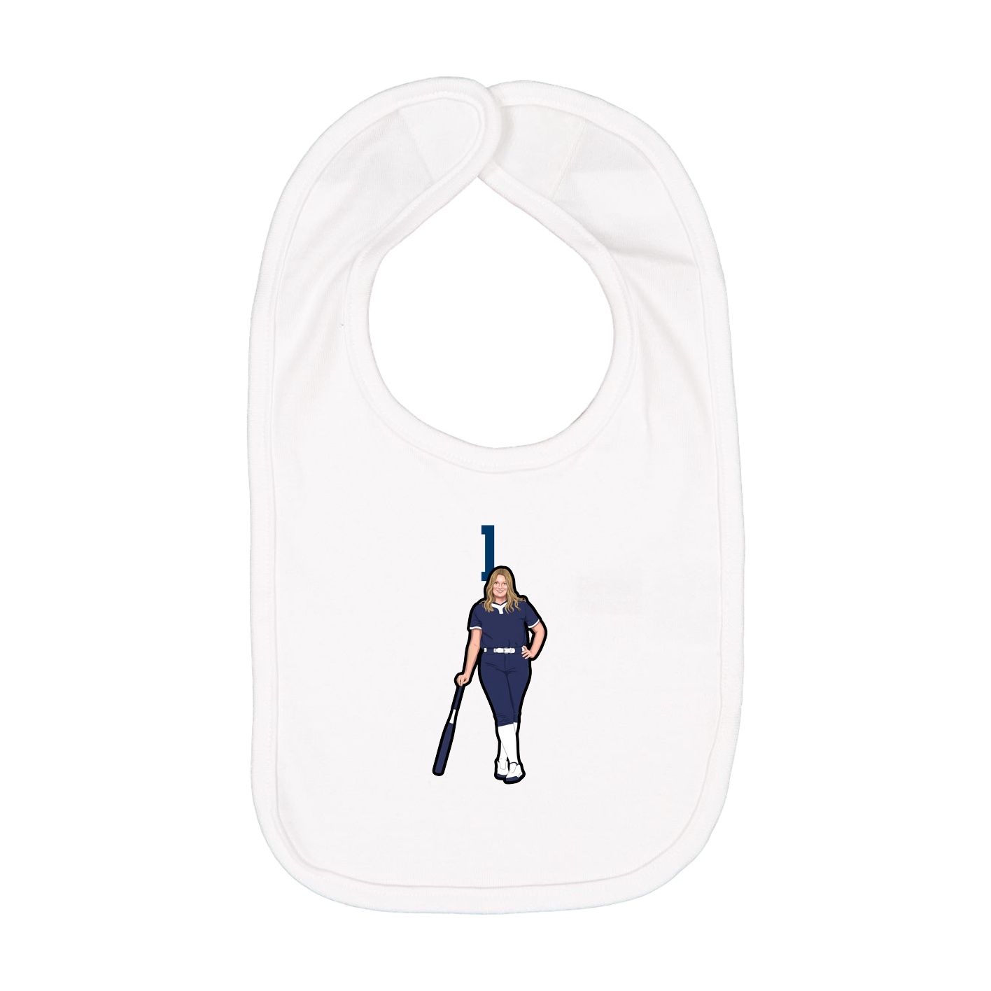 Infant Bib — Number Top in White