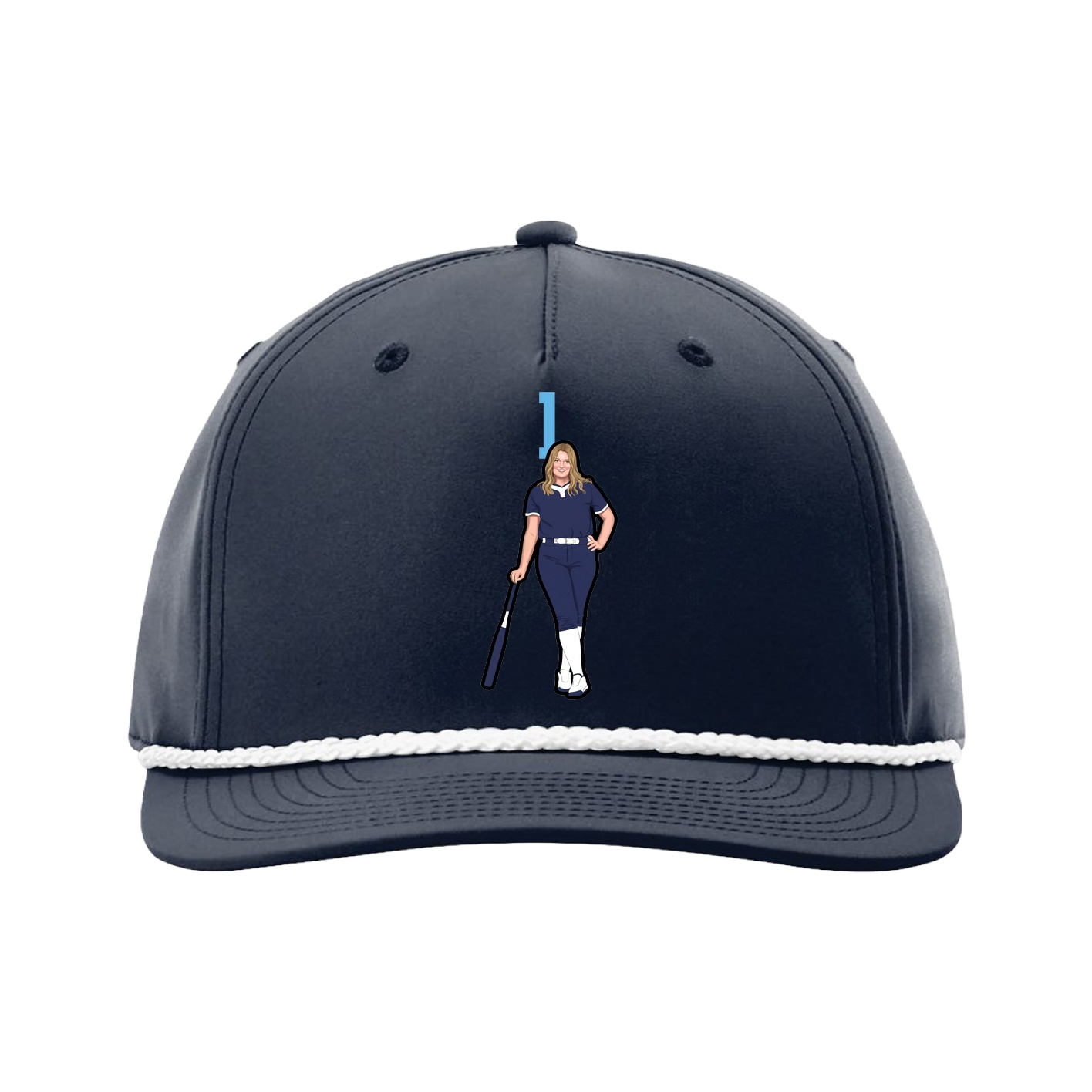Five-Panel Classic Rope Cap — Number Top in Navy