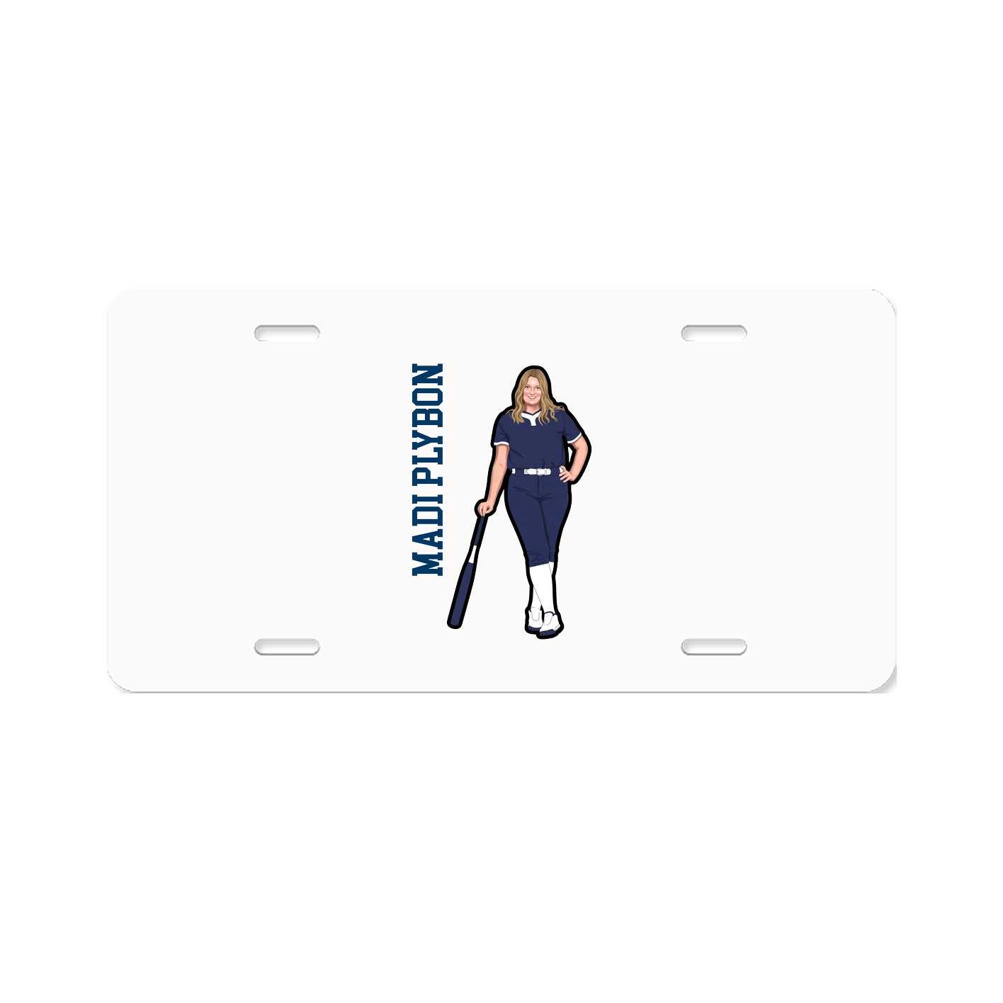 License Plate — Name Vertical in Classic