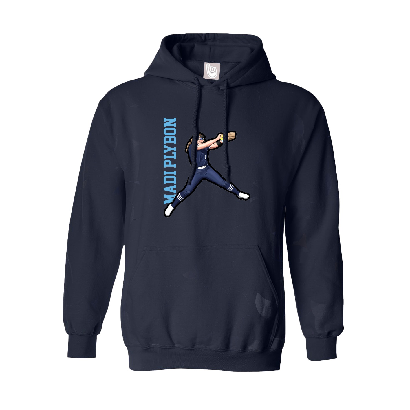 Youth Hoodie — Name Vertical in Navy