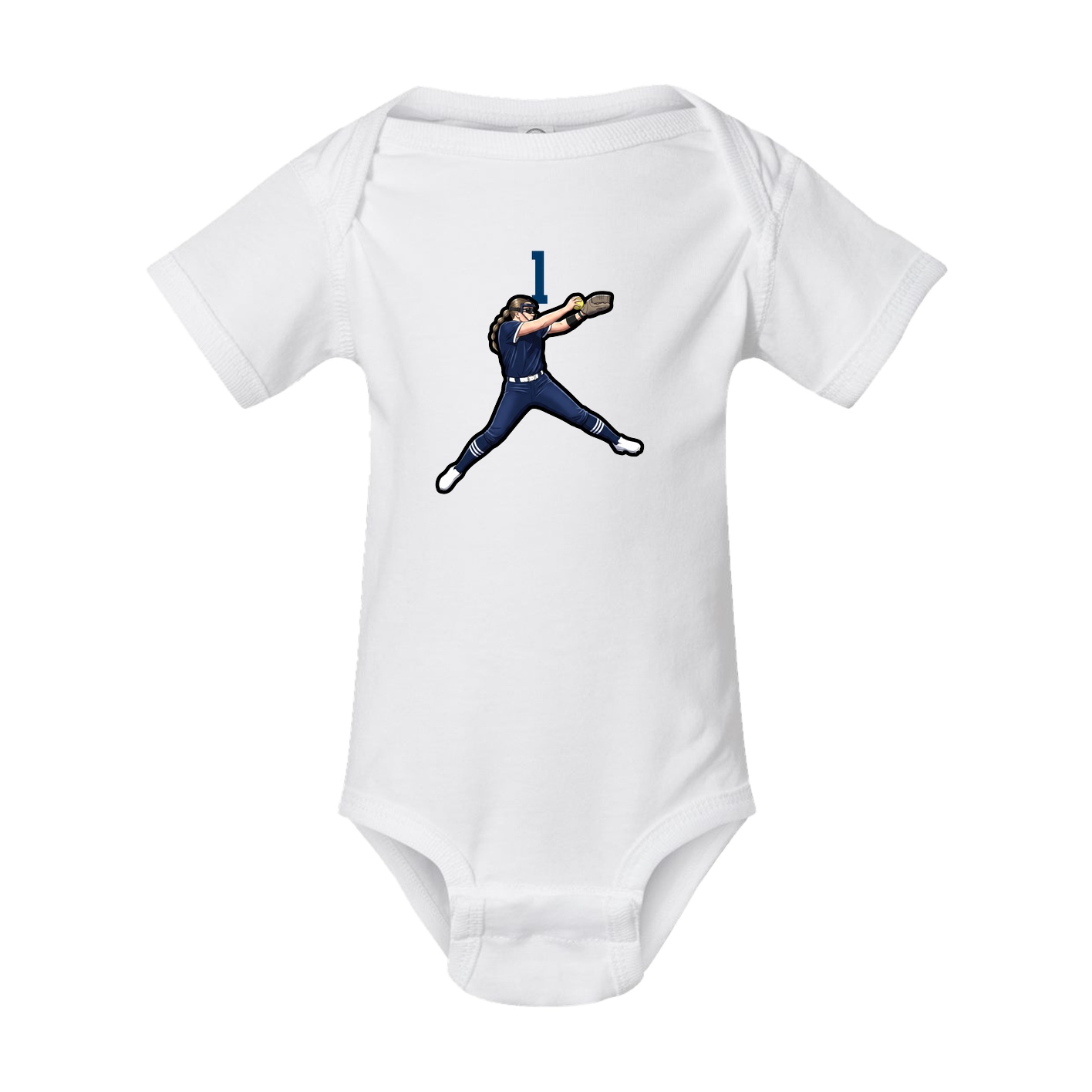 Baby Onesie — Number Top in White