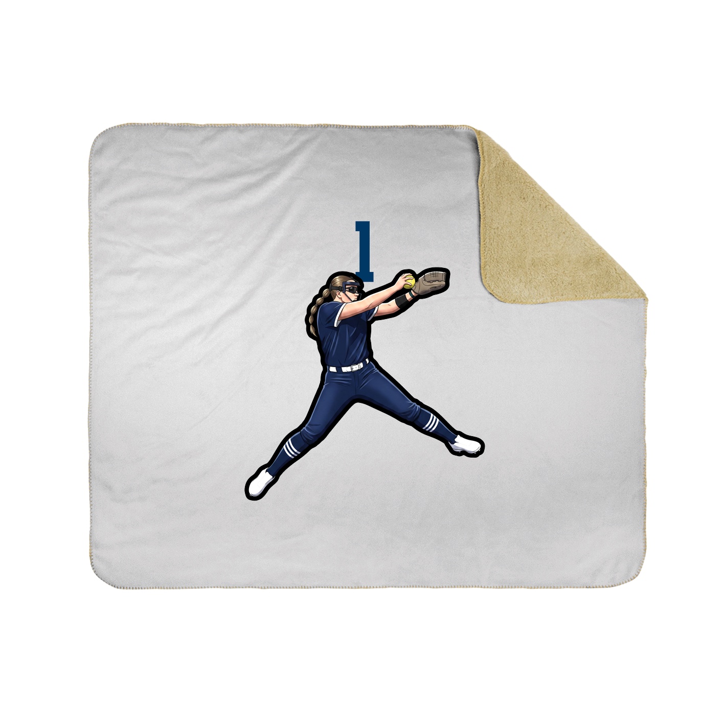 Throw Blanket — Number Top in White