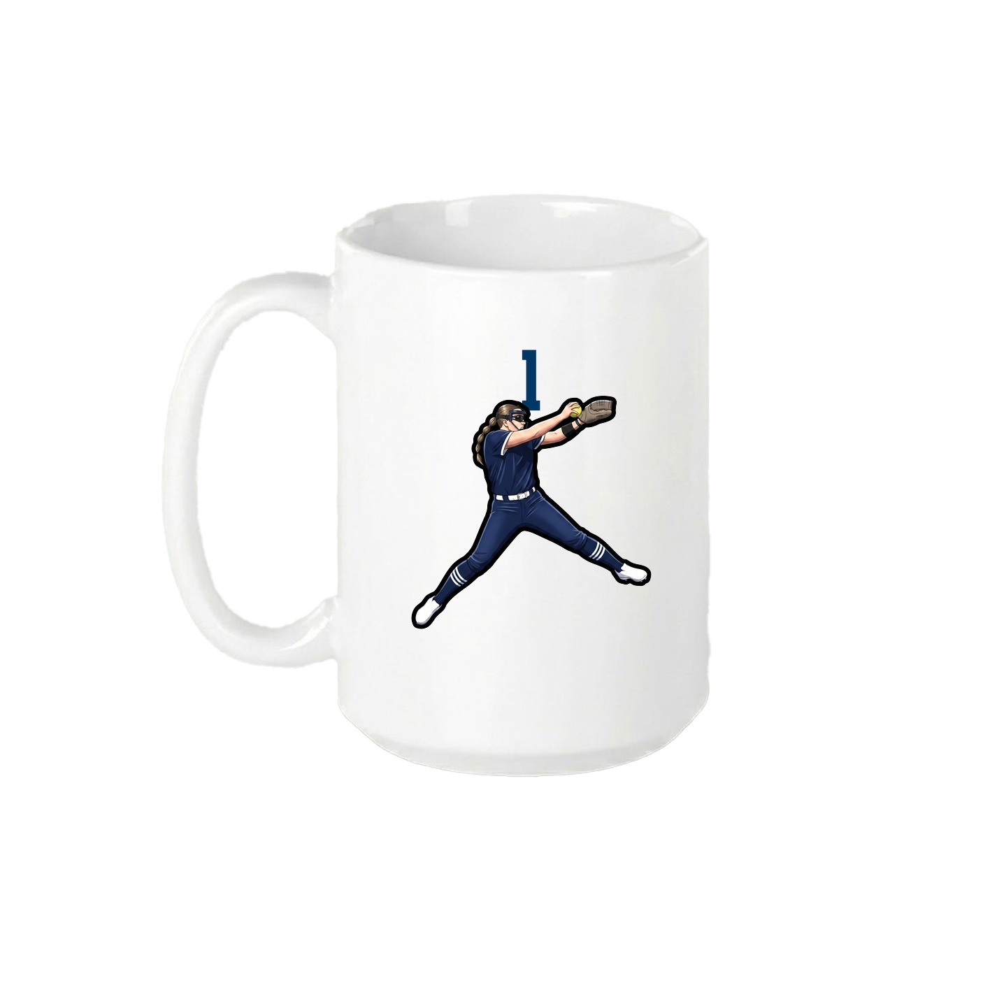 15oz Coffee Mug — Number Top in White