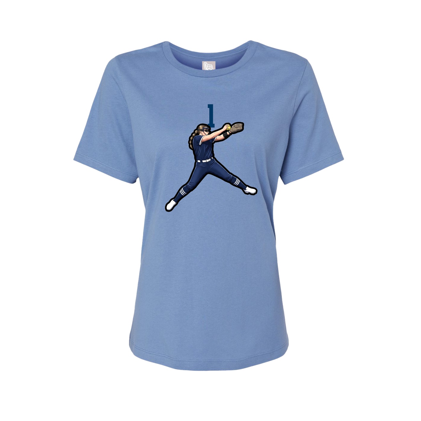 Womens Tee — Number Top in Powder Blue