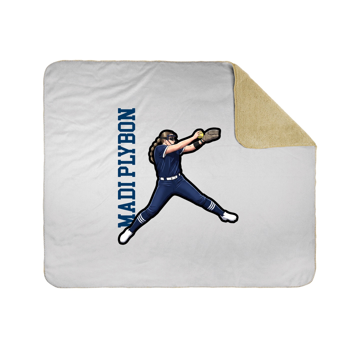 Throw Blanket — Name Vertical in White