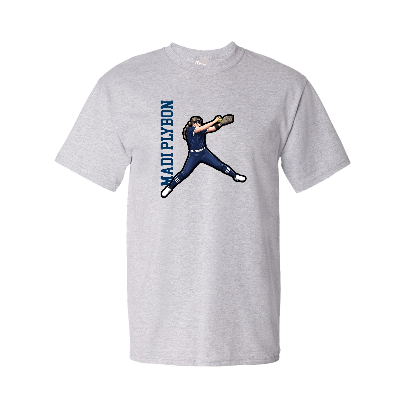 Youth Tee — Name Vertical in Grey