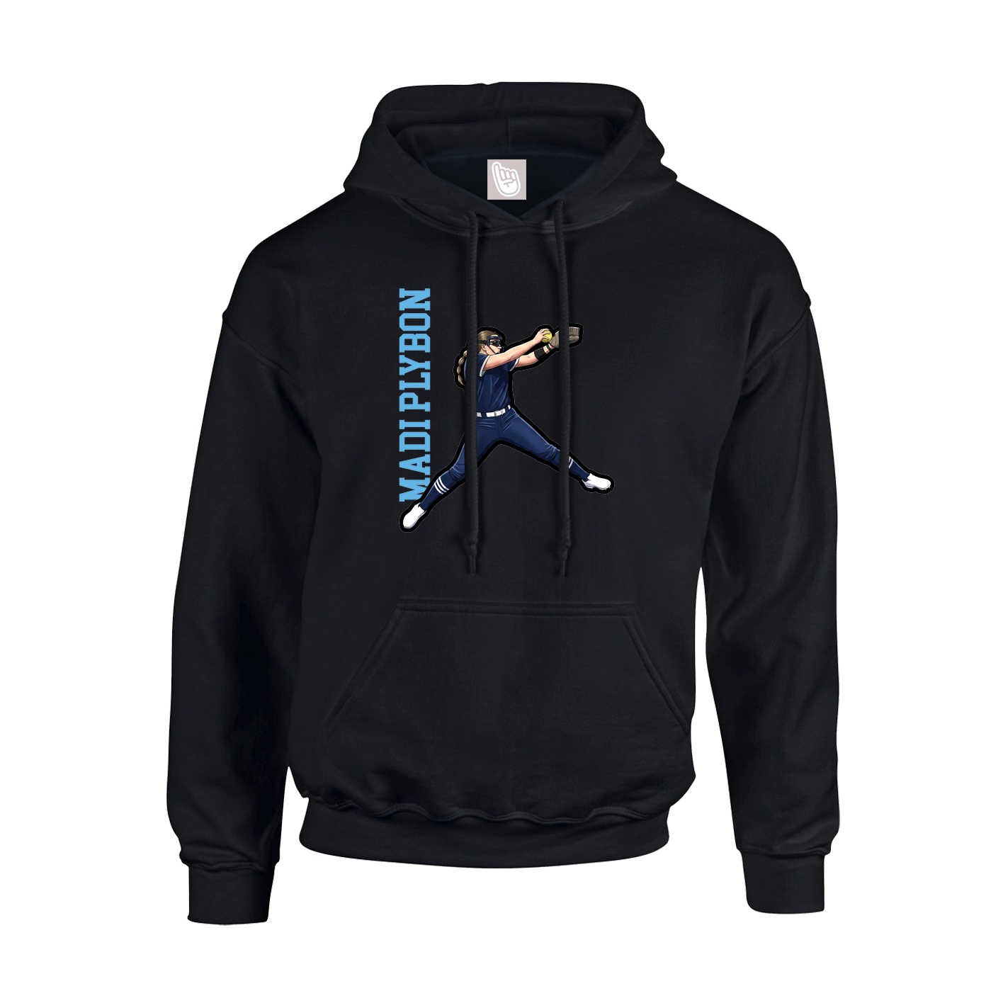 Youth Hoodie — Name Vertical in Black
