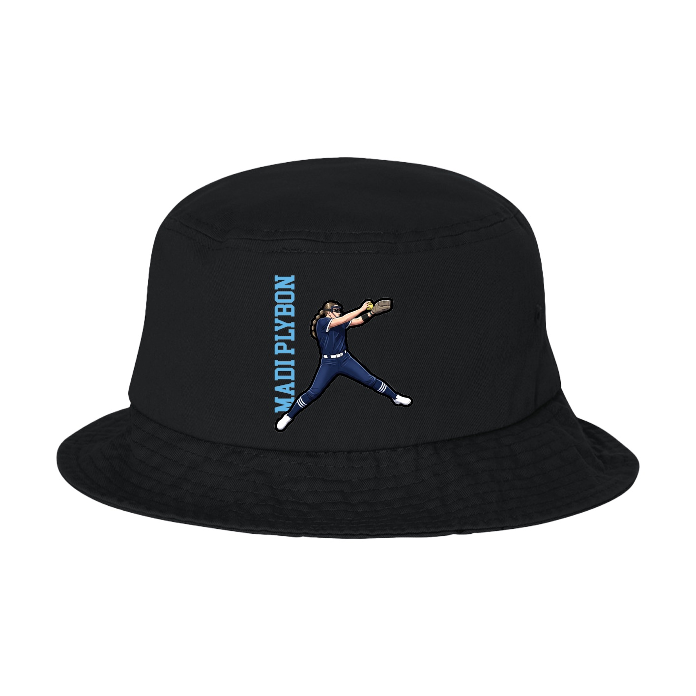 Bucket Cap — Name Vertical in Black