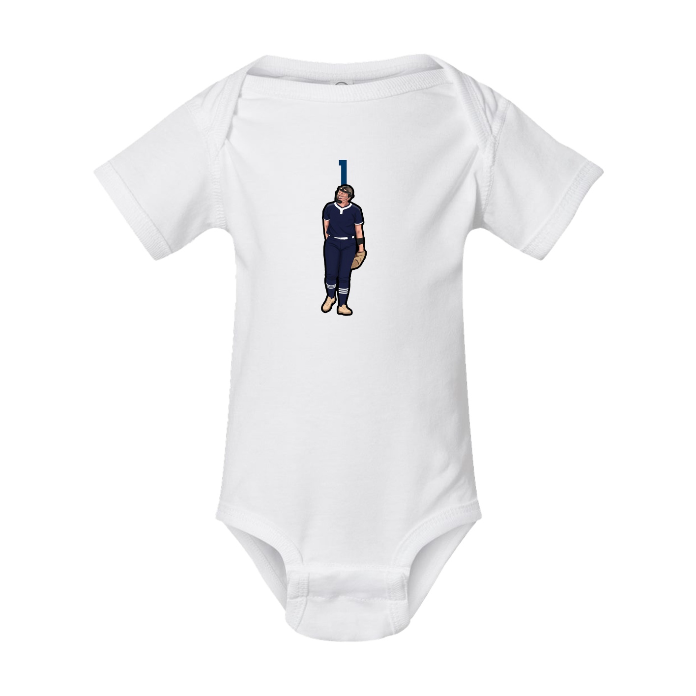 Baby Onesie — Number Top in White