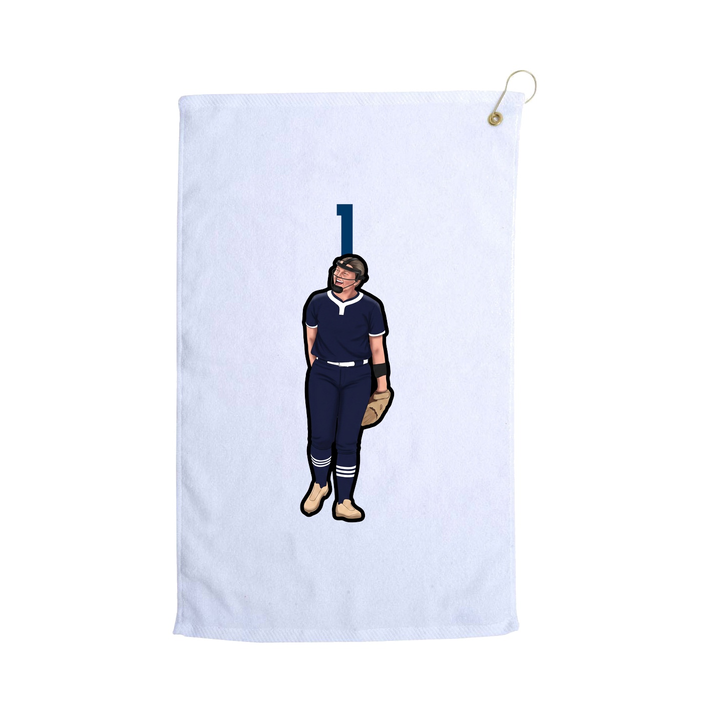 Golf Towel — Number Top in White