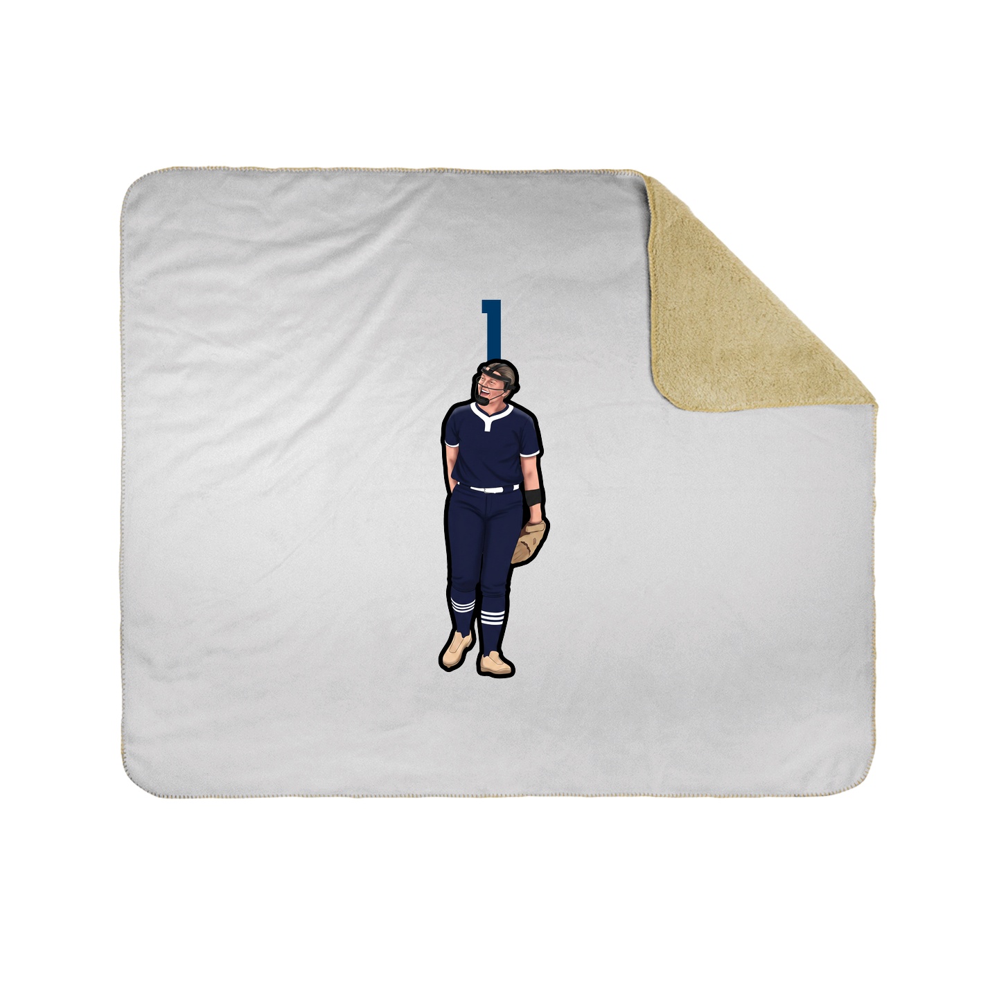 Throw Blanket — Number Top in White