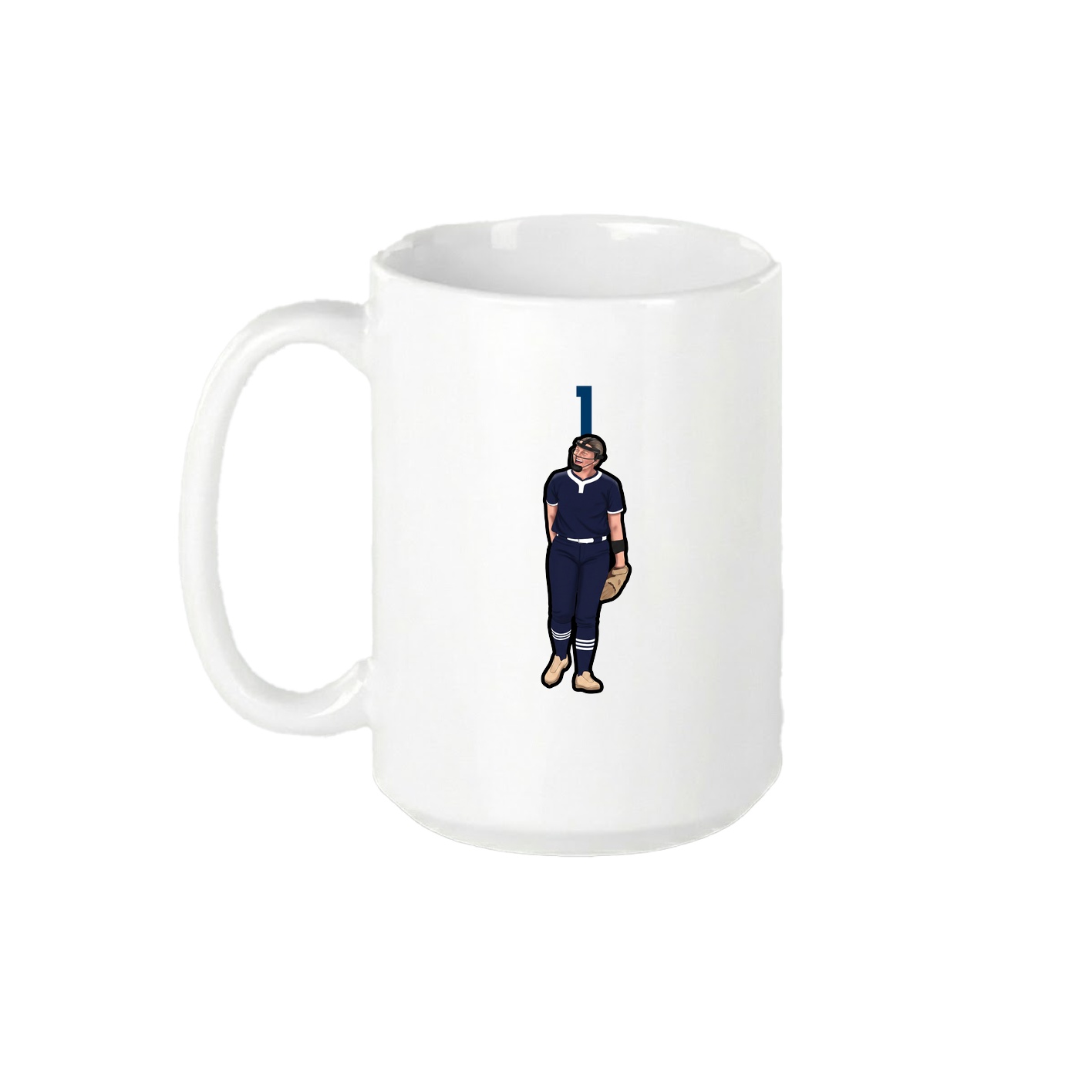 15oz Coffee Mug — Number Top in White