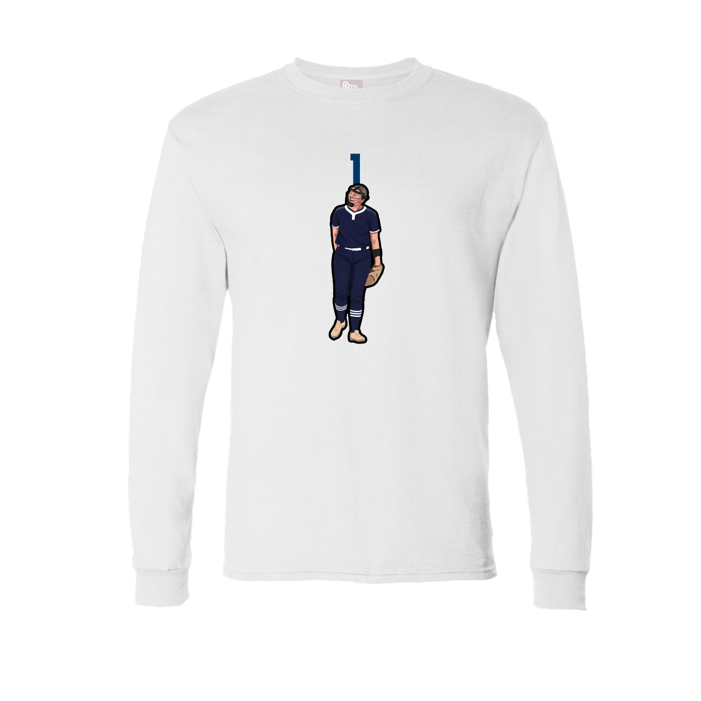 Long Sleeve Tee — Number Top in White