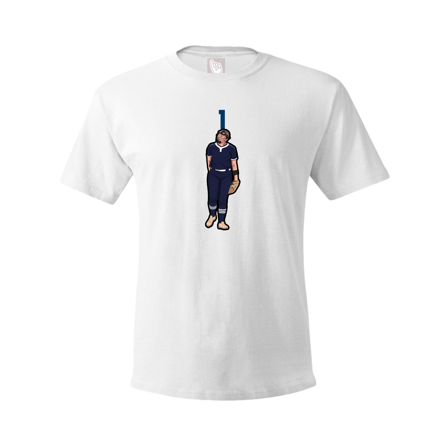 Youth Tee — Number Top in White