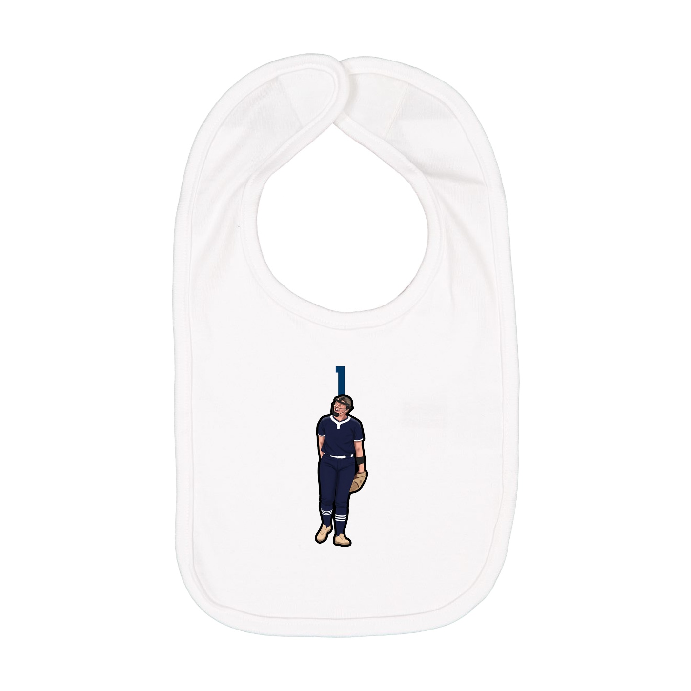 Infant Bib — Number Top in White
