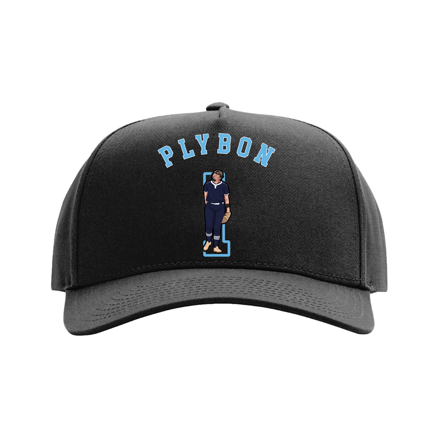 Full Fabric Five-Panel Champ Cap — Shirsey Arch in Black