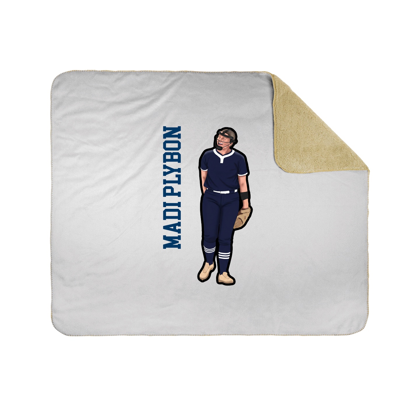 Throw Blanket — Name Vertical in White