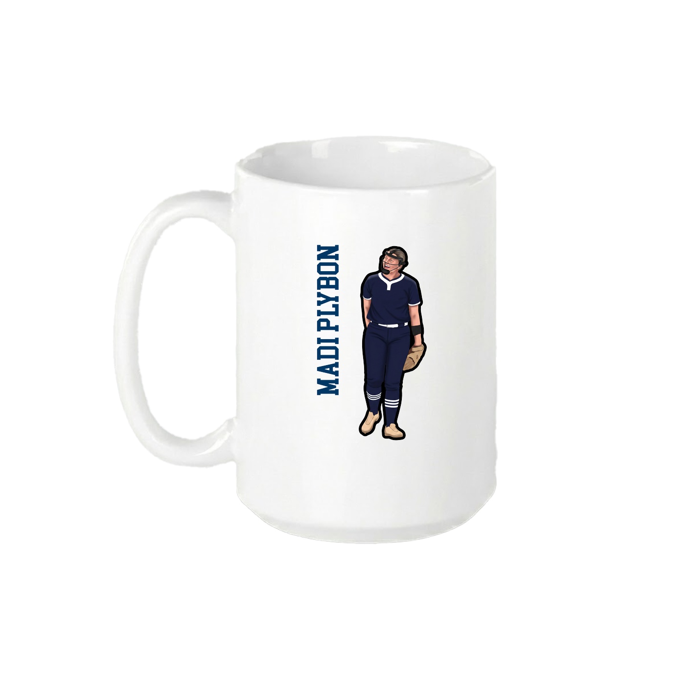 15oz Coffee Mug — Name Vertical in White