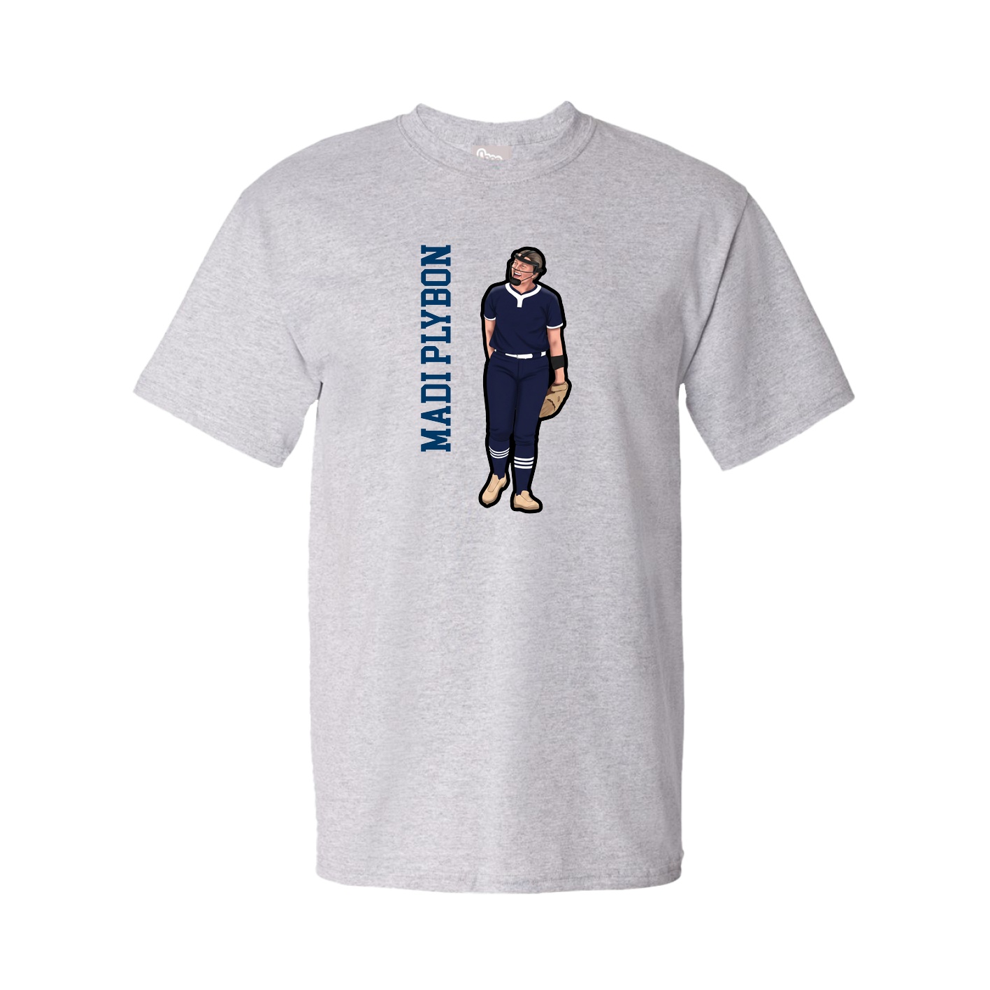 Tee — Name Vertical in Grey