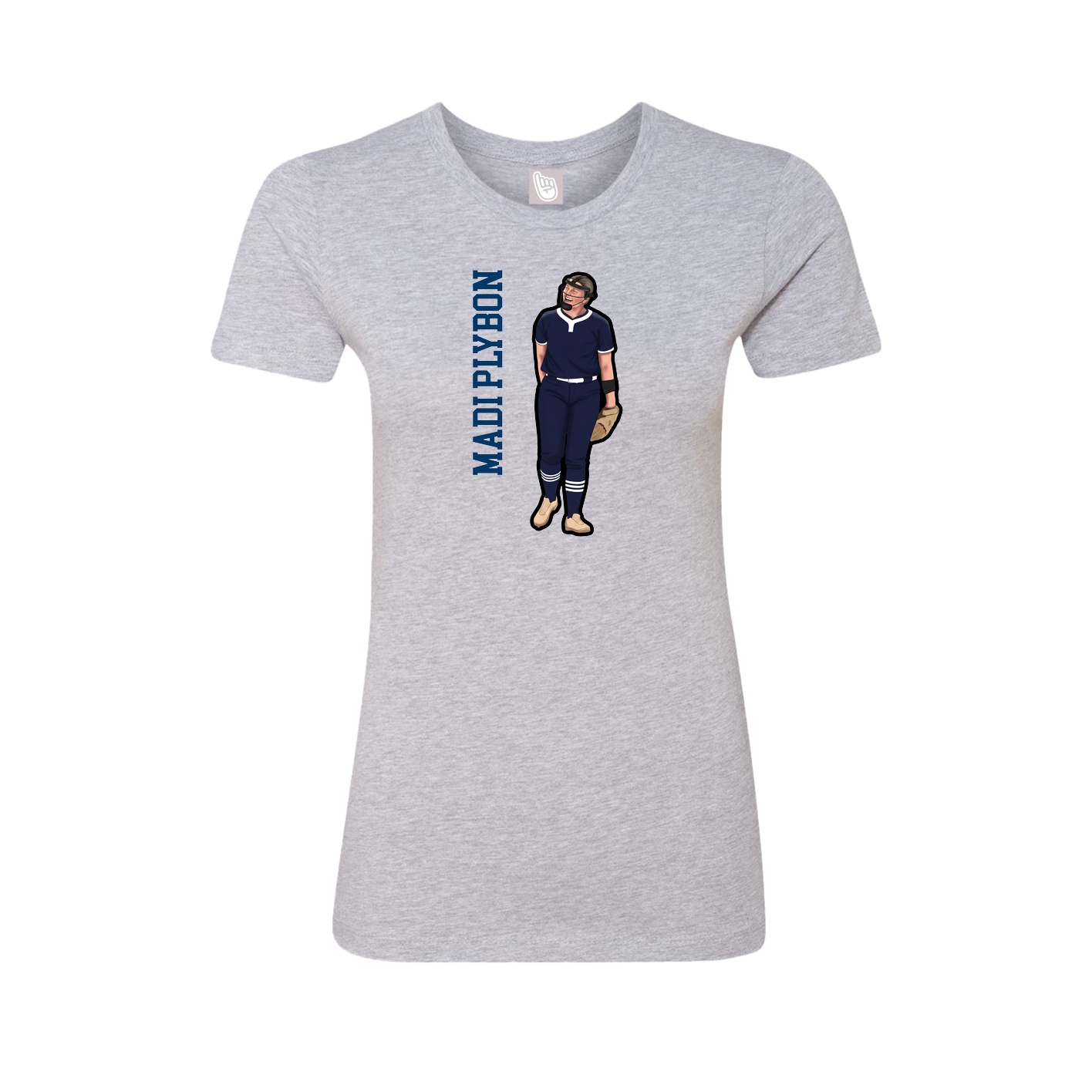 Womens Tee — Name Vertical in Grey