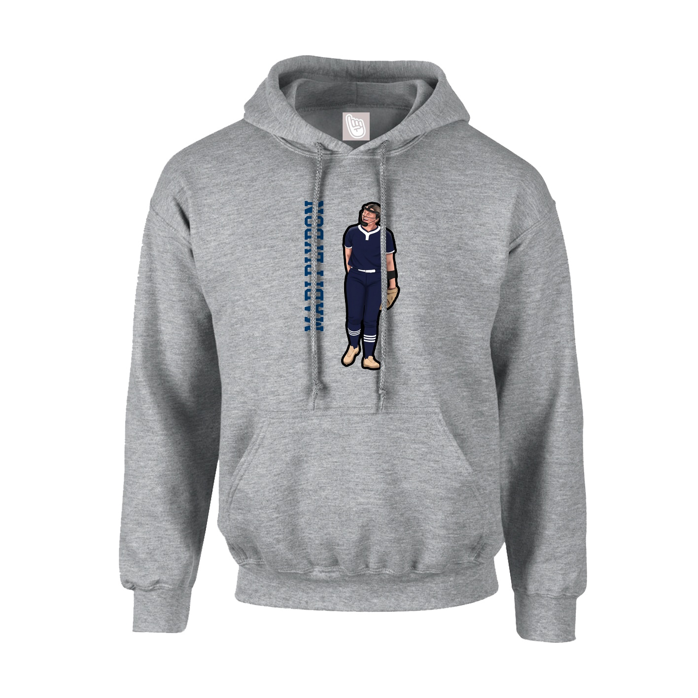 Hoodie — Name Vertical in Grey