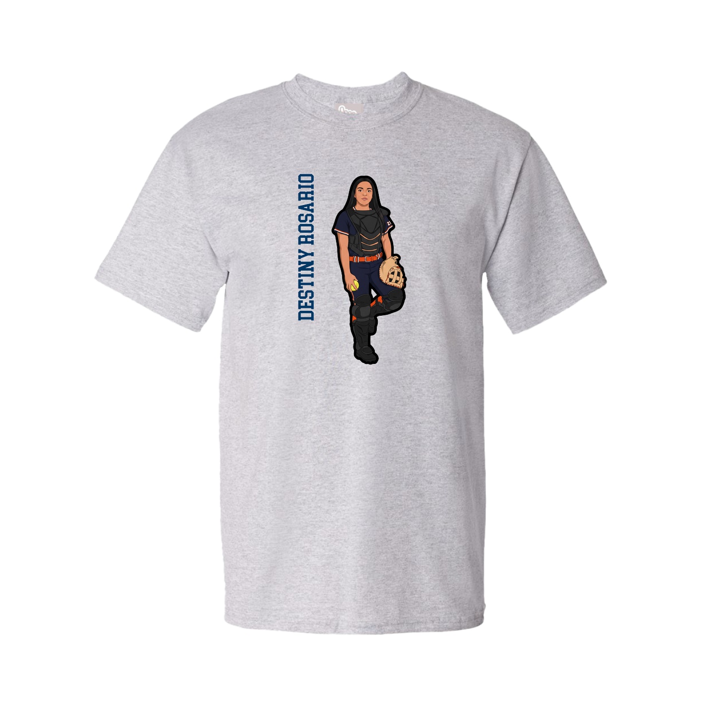 Tee — Name Vertical in Grey