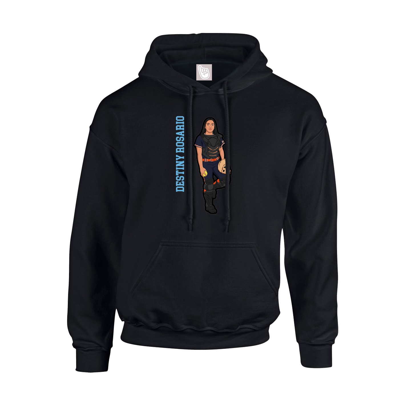Youth Hoodie — Name Vertical in Black