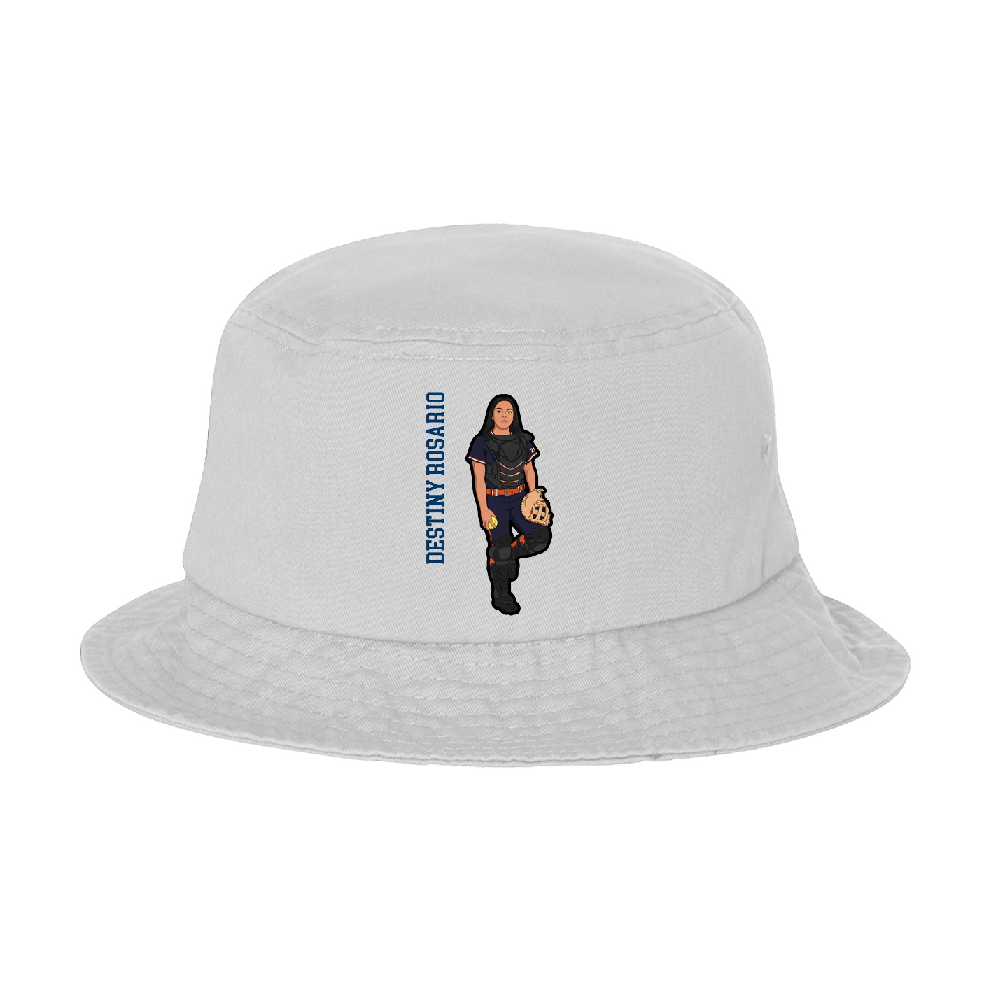 Bucket Cap — Name Vertical in White