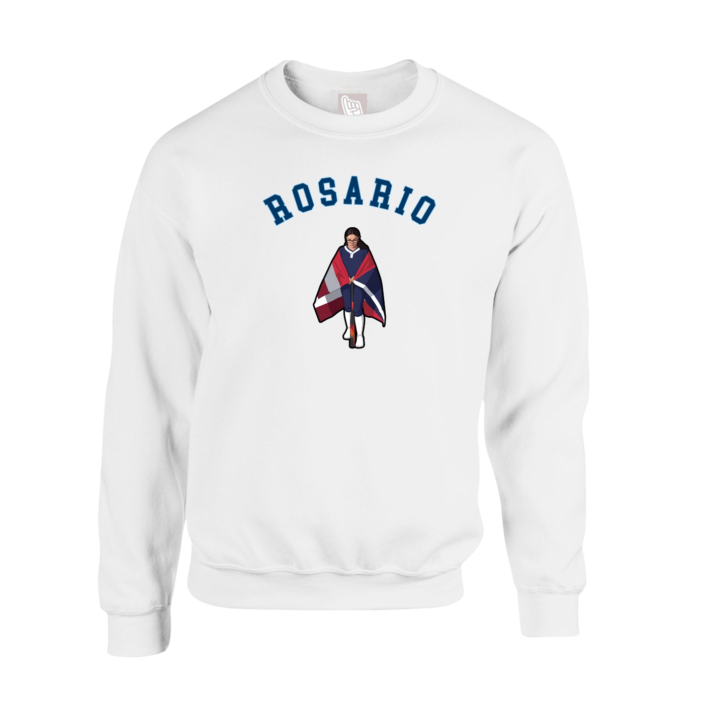 Fleece Crew — Shirsey Arch in White