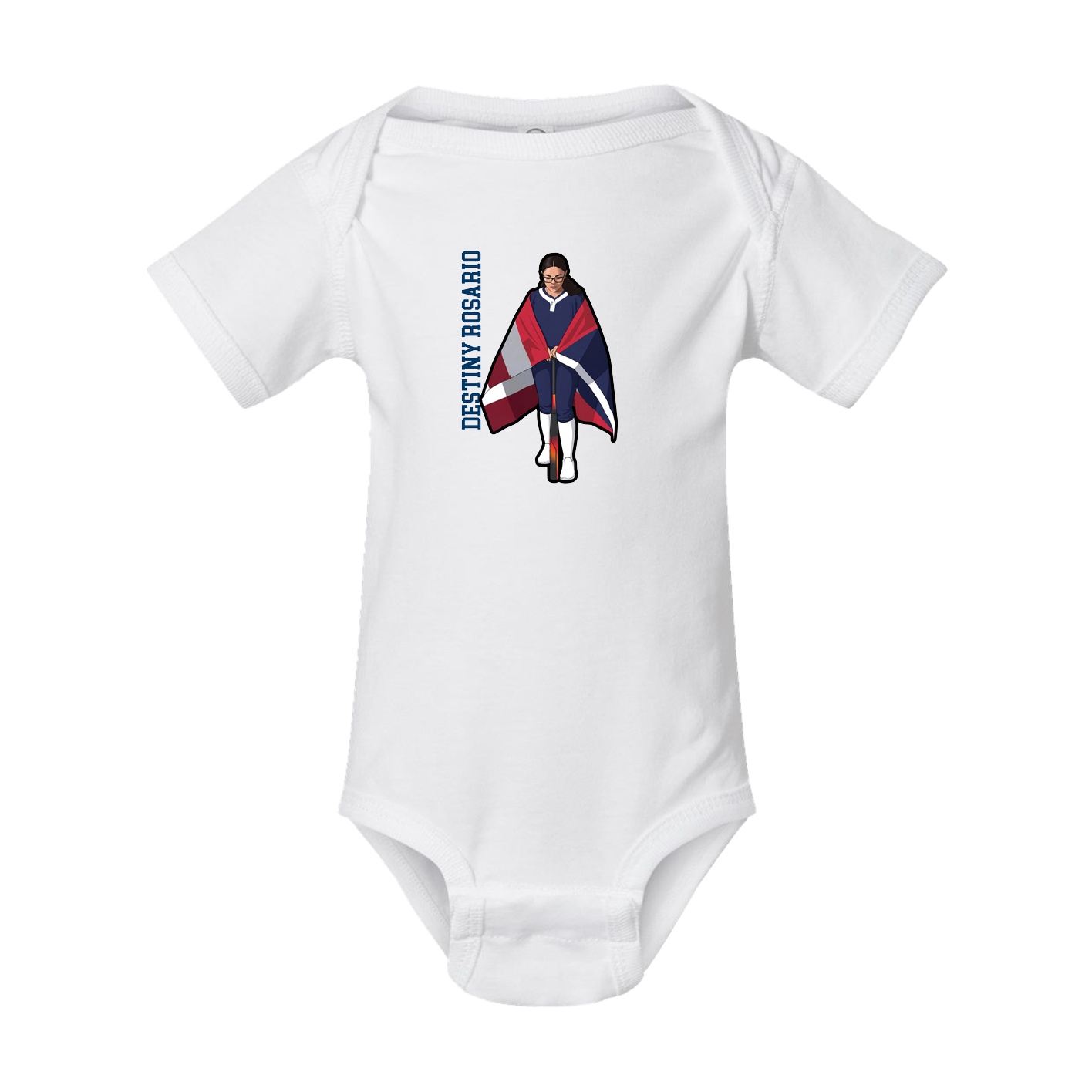 Baby Onesie — Name Vertical in White