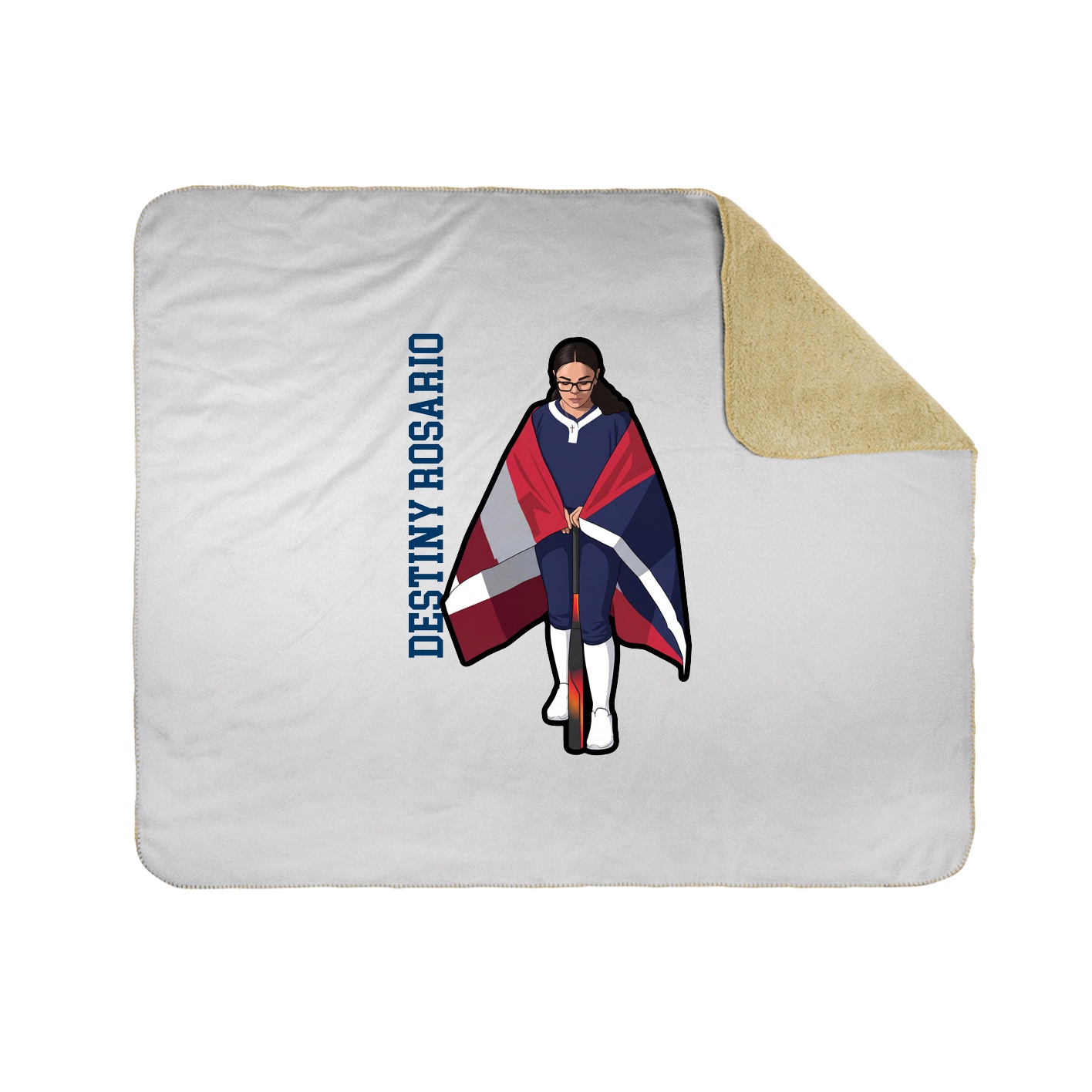 Throw Blanket — Name Vertical in White