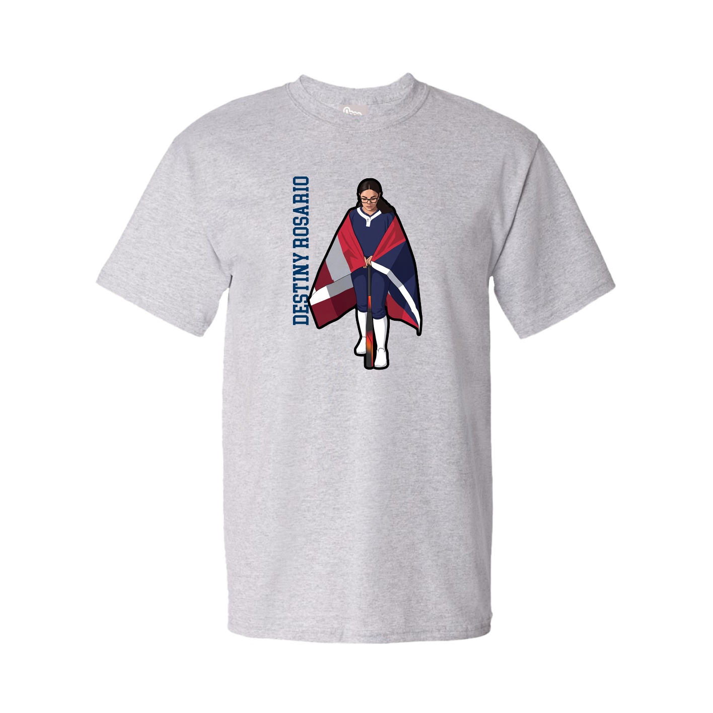 Tee — Name Vertical in Grey