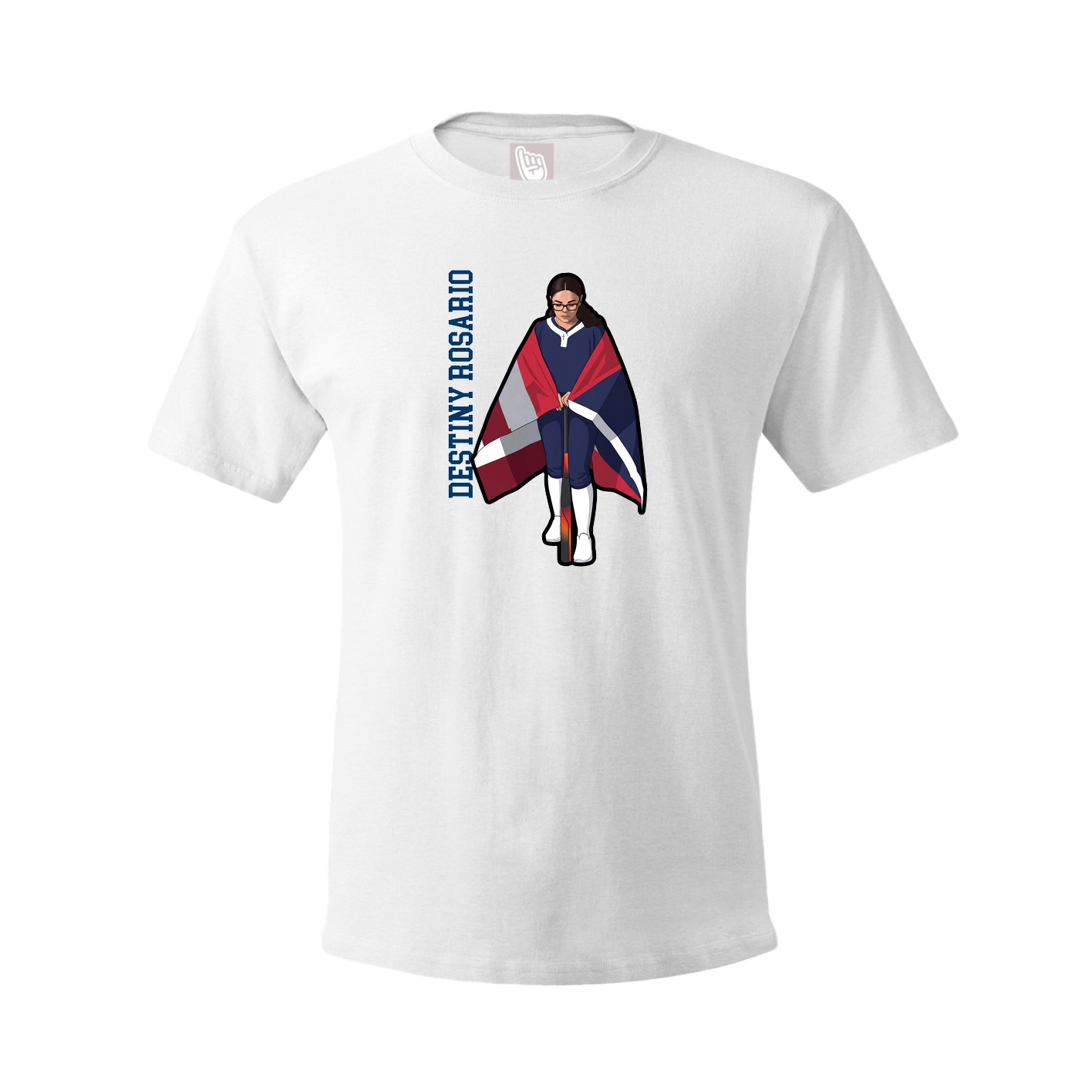 Youth Tee — Name Vertical in White