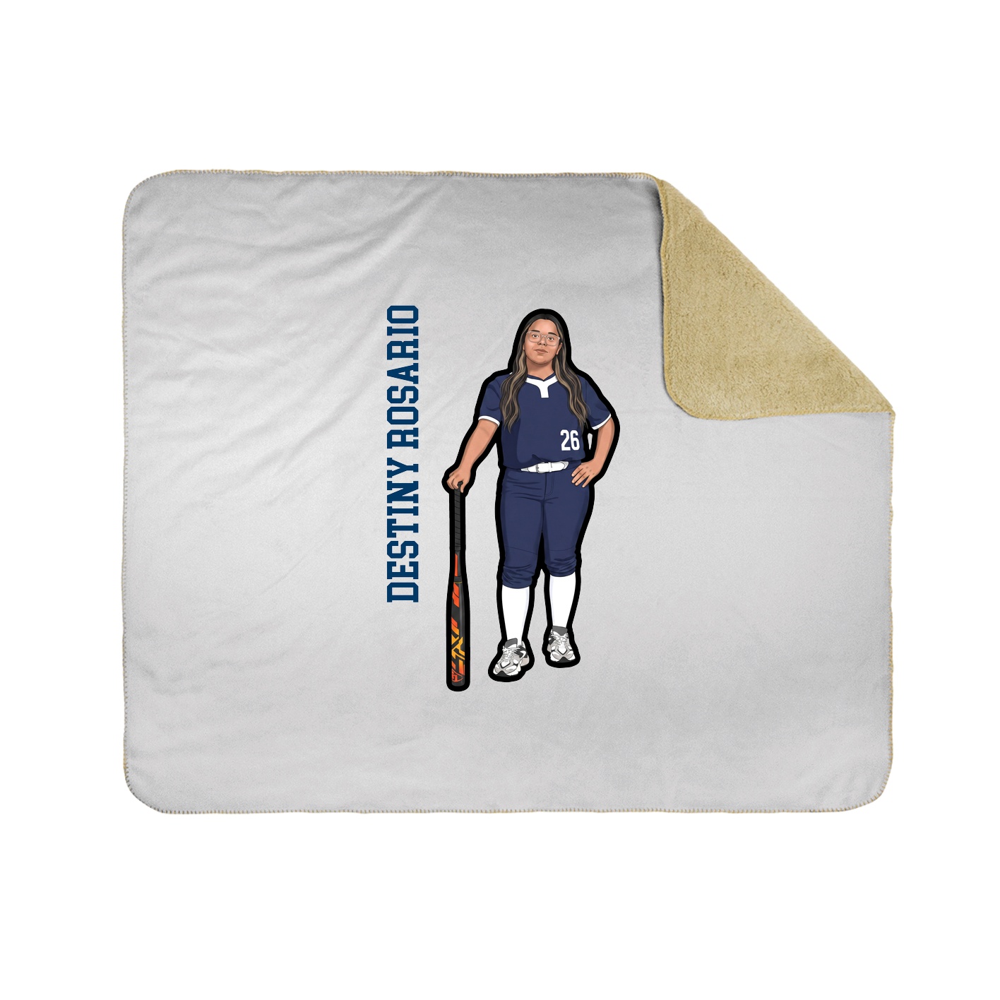 Throw Blanket — Name Vertical in White