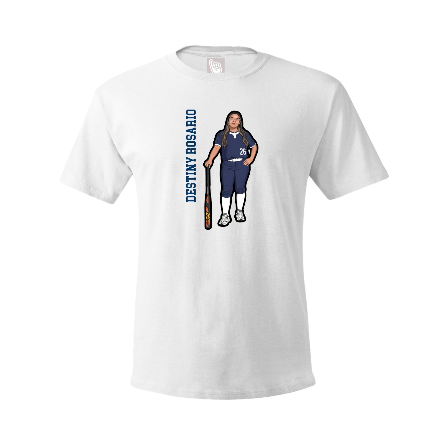 Tee — Name Vertical in White